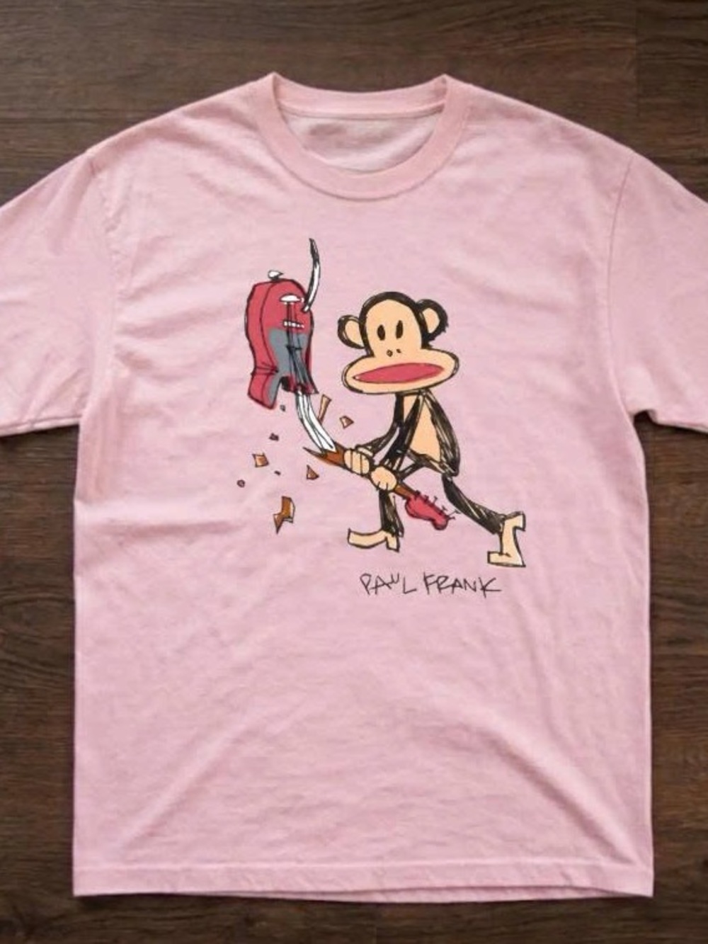 Paul Frank Pink Graphic Tee with Julius Monkey Illustration
